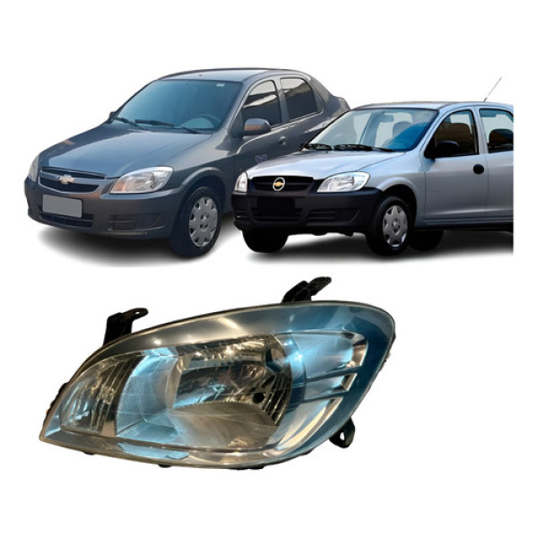 Farol Gm Celta/prisma L.e 2007 2008 2009 2010 2011 2012 / Or Esquerdo/motorista
