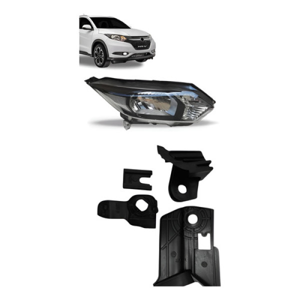Kit Garra Recuperação Orelha Farol Hrv Hr-v 2015 2018 2020 Esquerdo/motorista