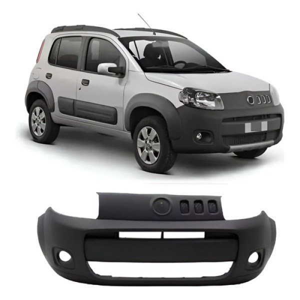 Parachoque Uno Vivace Texturizado 2012 2013 2014 2015 Novo Preto