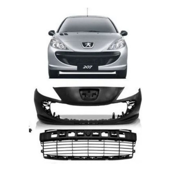 Parachoque Grade Peugeot 207 2008 2009 201 2011 2012 Novo Im Preto