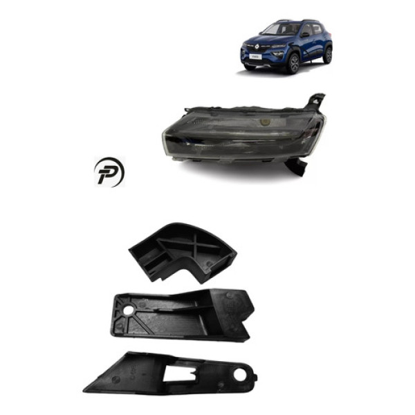 Kit Garra Recuperação Farol Superior Kwid 2023 2024 2025 Esquerdo/motorista