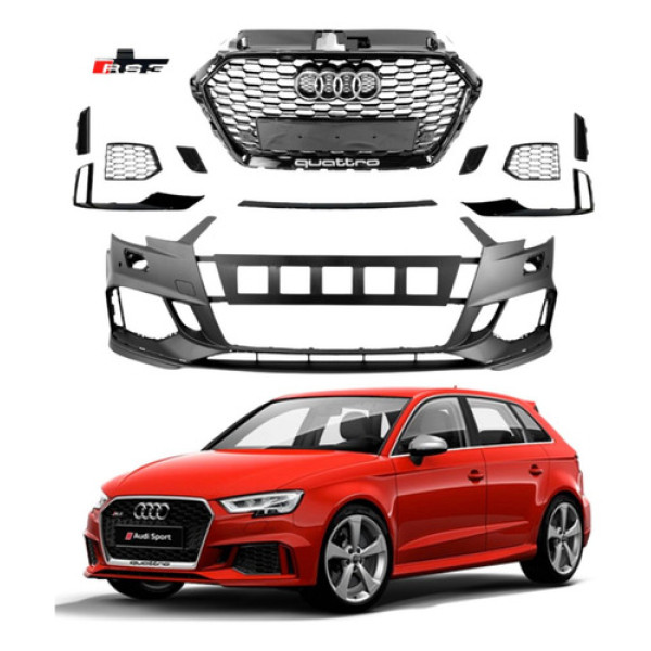 Kit Frontal Audi A3 Rs3 Hatch 2017 18 19 2020 2021 Importado Preto