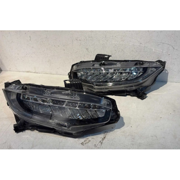 Par De Farol Honda Civic G10 Touring 2017/2021 Full Led Ambos Lados