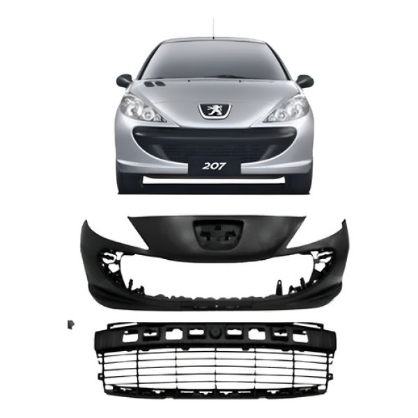 Parachoque Grade Peugeot 207 2008 2009 201 2011 2012 Novo Im Preto